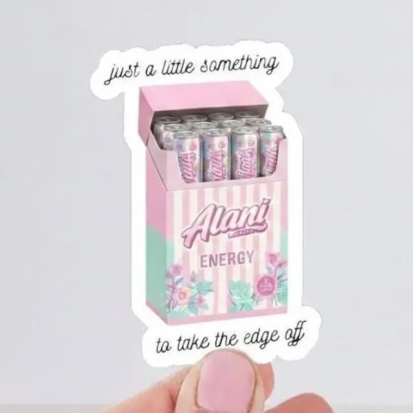 Funny Fridge Humor Sticker – “Something to Take the Edge Off” Waterproof Vinyl Decal for Kitchen, Laptop, Water Bottle