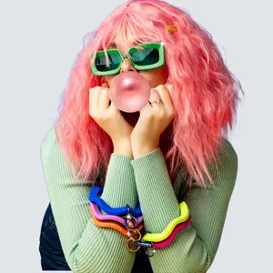 Wavy Bangle & Babe Wrist-Worn Keyring - Fashion Accessories,  woman key chain car decoration stocking stuffers perfect christmas boujee