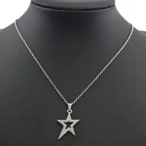 SILVER STAR AND DOUBLE STAR NECKLACE