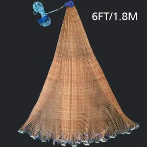 6/8/10/12/16FT Saltwater Fishing Cast Net Easy Throw Fishing Net Strong Nylon Or Tire Line Mesh Spin Bait Trap With Sinker Aluminum