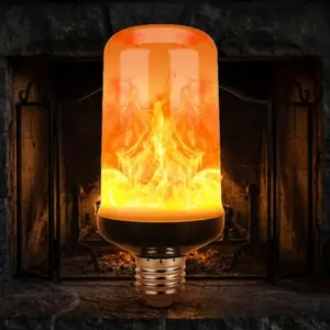 E27 LED Flame Effect Bulb: Realistic Flickering Light with 2835 SMD Chips, Waterproof & Durable for Home Decor, Living Room, Bedroom, Yard, Bar, Cafe, Halloween & Christmas Party Atmosphere Lighting, Energy Saving, Romantic Warm Ambiance