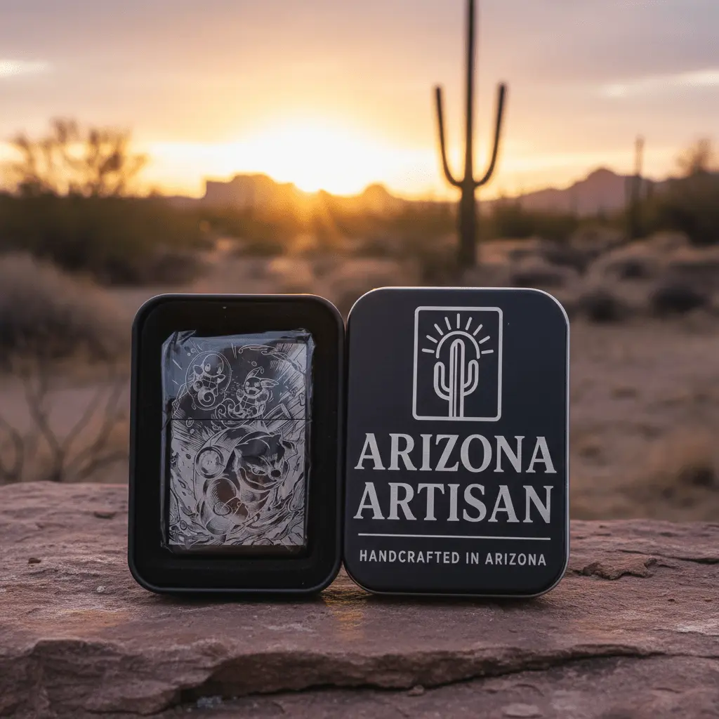 Personalized Metal Lighter & Presentation Tin – Groomsmen & Father's Day Gift, Engraved