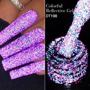 Reflective Glitter Gel Nail Polish, 7ML Semi-Permanent UV/LED Nail Art, Glossy Finish, Smooth, Easy Application, Perfect for Daily Manicures & Pedicures