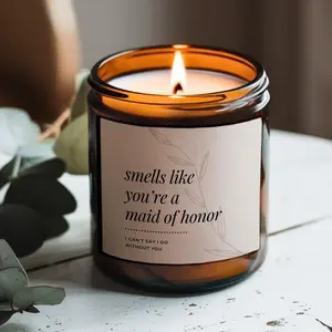Smells Like Maid of Honor Candle, Maid of Honor Proposal, Personalized Candle, Minimalist Design, Bridesmaid Proposal, Maid of Honor Gifts