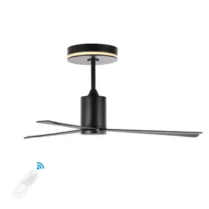 Levi 52" 1-Light Contemporary Minimalist 6-Speed Iron Height Adjustable Integrated LED Ceiling Fan with Remote