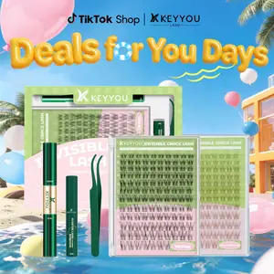 KEYYOU Venus Naiad DIY Lashes Clusters Invisible Band Natural Soft Waterproof Lash Extension Easy to Apply at Home Cosmetic Makeup Volume False Eyelashes  #DealsForYouDays