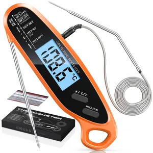 Meat Thermometer Digital, Instant Read Food Thermometer with Dual Probe, Backlight LCD Display, Calibration Function, Kitchen Accessories for BBQ Grill, Gift for Men Birthday, Dad & Mom