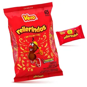 Vero Rellerindos - Tamarind Flavor Hard Candy (65 Units) - Authentic Mexican Candy, Individually Wrapped Hard Candy Pack Perfect for Parties, Piñatas, and Snacks