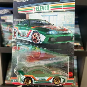 Hot Wheels Supra 7-11 Green Die-Cast Car Model with 7-Eleven Theme and Silver Wheels for Collectors Age 3+