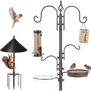 Bird Feeders Bird Feeding Station Kit Bird Feeding Pole  Bird Feeder  Kit with  Guard Baffle Suet Cage Tube Bird Feeder Planter Hanger Multi Feeder for Attracting  Birds