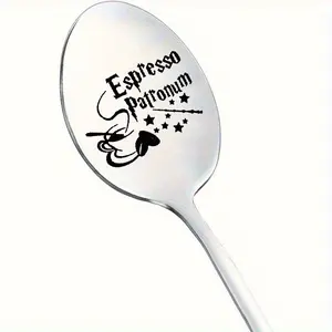Stainless Steel Coffee Spoon Set, Tea Spoon, Engraved Magic Theme Spoons, Tableware, Perfect Gift for Friends and Family, Durable and Fun Drink Stirrers