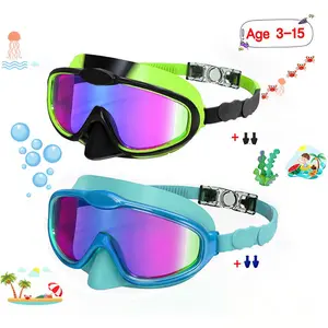Sharkite Kids Swimming Goggles 2 Pack Anti-fog Anti-UV Wide View Kids Swimming Goggles 3-15 years old Sharkite Kids Swimming Goggles 2 Pack Anti-fog Anti-UV Wide View Kids Swimming Goggles 3-15 years old