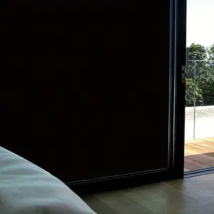 Blackout Window Film, Frosted Black Out Window Cover, Sun Light Blocking Privacy for Glass, Static Cling Room Darkening Day Sleep Tint Home Heat Control, Non-Adhesive, Black