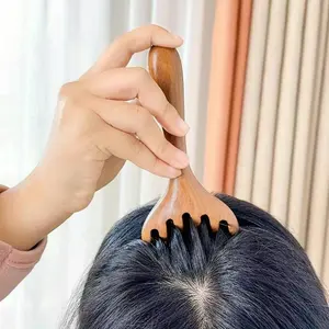 Wood Scalp Care Kit, 3-in-1 Manual Scalp Comb & Massage Tool & Hair Oil Dispenser Bottle, Portable Home Travel Hair & Scalp Grooming Accessory