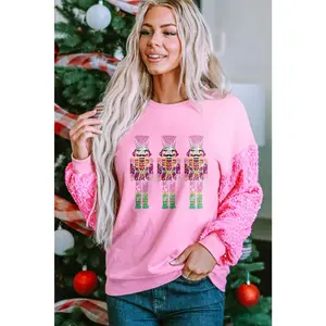 Sequin Nutcracker Dropped Shoulder Sweatshirt