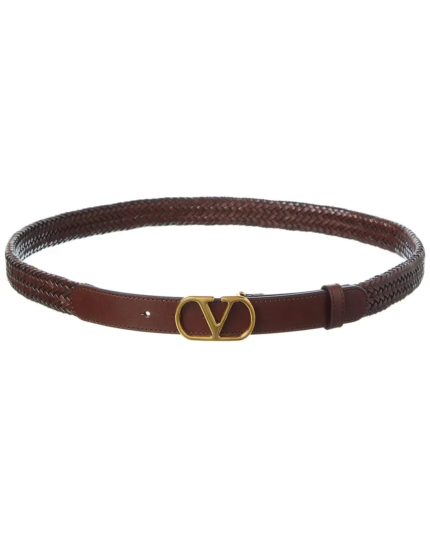 Valentino VLogo Signature Braided Leather Belt