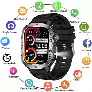 New 2026 Business Smartwatch with LED Light, Wireless Calling, Multiple Sports Modes, Message Alerts, Compatible with iOS Android Men's