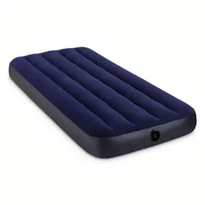 Portable Thick Plush Inflatable Airbed - 191cm Heavy-Duty Foldable Striped Travel Mattress, Foldable Pad for Camping Hiking, Camping Equipment for Guest Use,summervibes