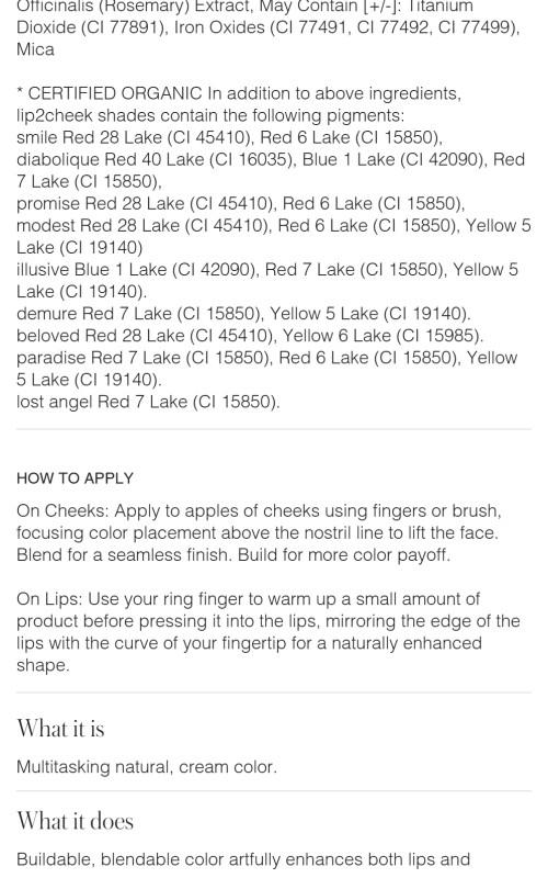 Lip2Cheek – Multi-Use Cream Color for Lips & Cheeks by RMS Beauty Cosmetics Rouge