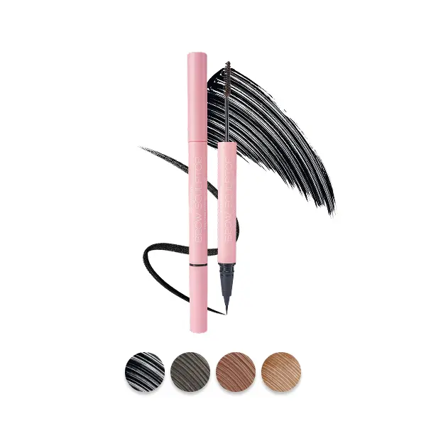 Brow Sculptor Dual-Ended Eyebrow Pen with Hair-Like Ink & Tinted Gel for Volumizing Brows in 4 Shades with Avocado Oil & Vitamin E