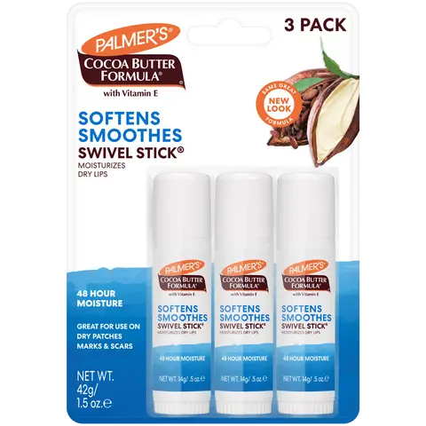 Palmer's Cocoa Butter Formula Swivel Stick Lip Balm and Body Moisturizer 3-Pack