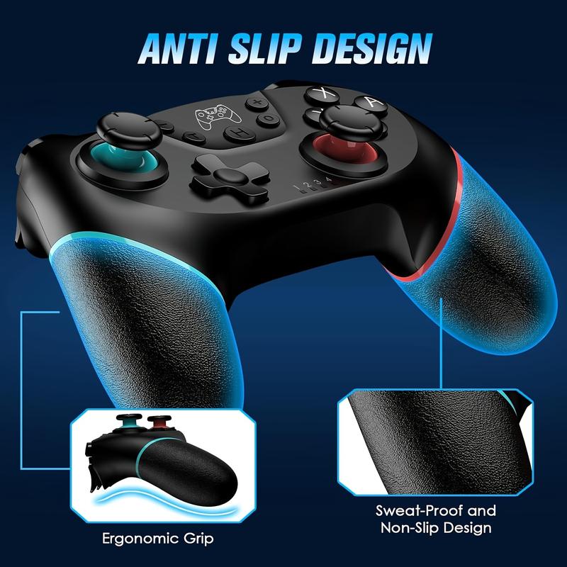 Wireless Ergonomic Pro Controller for Switch/Switch Lite/OLED - Adjustable Turbo Vibration, Motion Controls, Non-Slip Grip