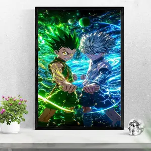 Gon and Killua Galaxy Power Hunter x Hunter Anime Poster Cosmic Friendship Wall Art