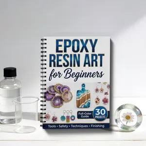 Epoxy Resin Art Beginner Tutorial Book, DIY Resin Craft Guide for Beginners, 30 Projects Included, Perfect for Crafting Enthusiasts