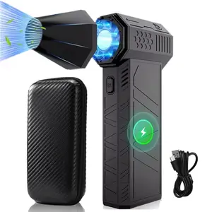 High Power Compressed Air Duster, 130000 RPM Electric Air Blower with Light, Durable Rechargeable 3 Gear Adjustable Cordless Jet Dry Blower for Car Home Keyboard Deep Cleaning, Car Electrical Appliances