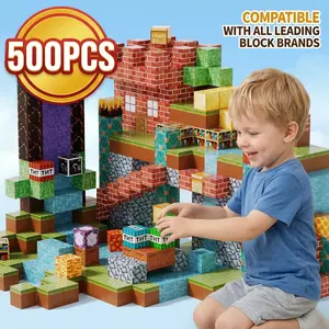 Magnetic Building Blocks, Creative Building Blocks 500/300 PCS Set, STEM Montessori Toys for 3+ Year Old Boys Girls, 3D Magnet Tiles Construction Set, Creativity Spatial Reasoning Fine Motor Skills, Safe Non-Toxic Learning Gift for Christmas Birthday