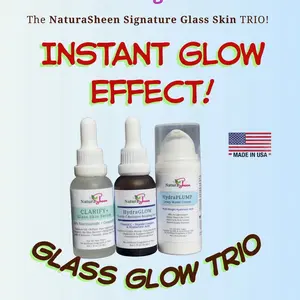 Glassy Glow Trio for an Instant Glow Effect + Free Items Niacinamide, Ceramides, Vitamin C, Matrixyl 3000, Multi peptides, hyaluronic Acid Serum skin care #instantglow