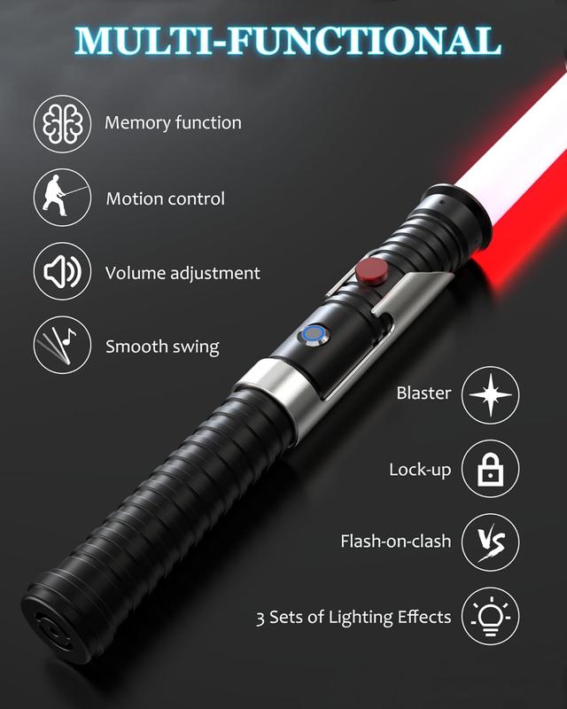 Lorsaberus Lightsaber for Dueling 12 RGB Light Saber with Motion Control Real Light Sabers for Kids Adults Smooth Swing Metal Lightsabers Toy with 16 Fonts for Halloween/Christmas Cosplay/Gifts/Fans