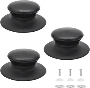 Quacc 3Pcs Pot Lid Knobs Universal Replacement Pan Lid Cover Knob for Kinds Kitchen Cookware Pot Lids (Black)