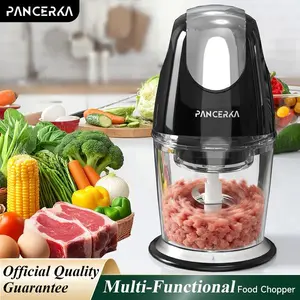 One Touch Electric Food Chopper - 4 Stainless Steel Blades Meat Grinder & Vegetable Processor, 20.29oz Capacity for Smoothie, Puree, Fruits, Garlic