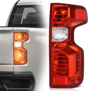 Tail Light Assembly Compatible with 19-23 2019 2020 2021 2022 2023 Chevy Silverado 1500 2500HD 3500HD Red Clear OE Replacement Taillights with Bulb and Harness - Passenger Side