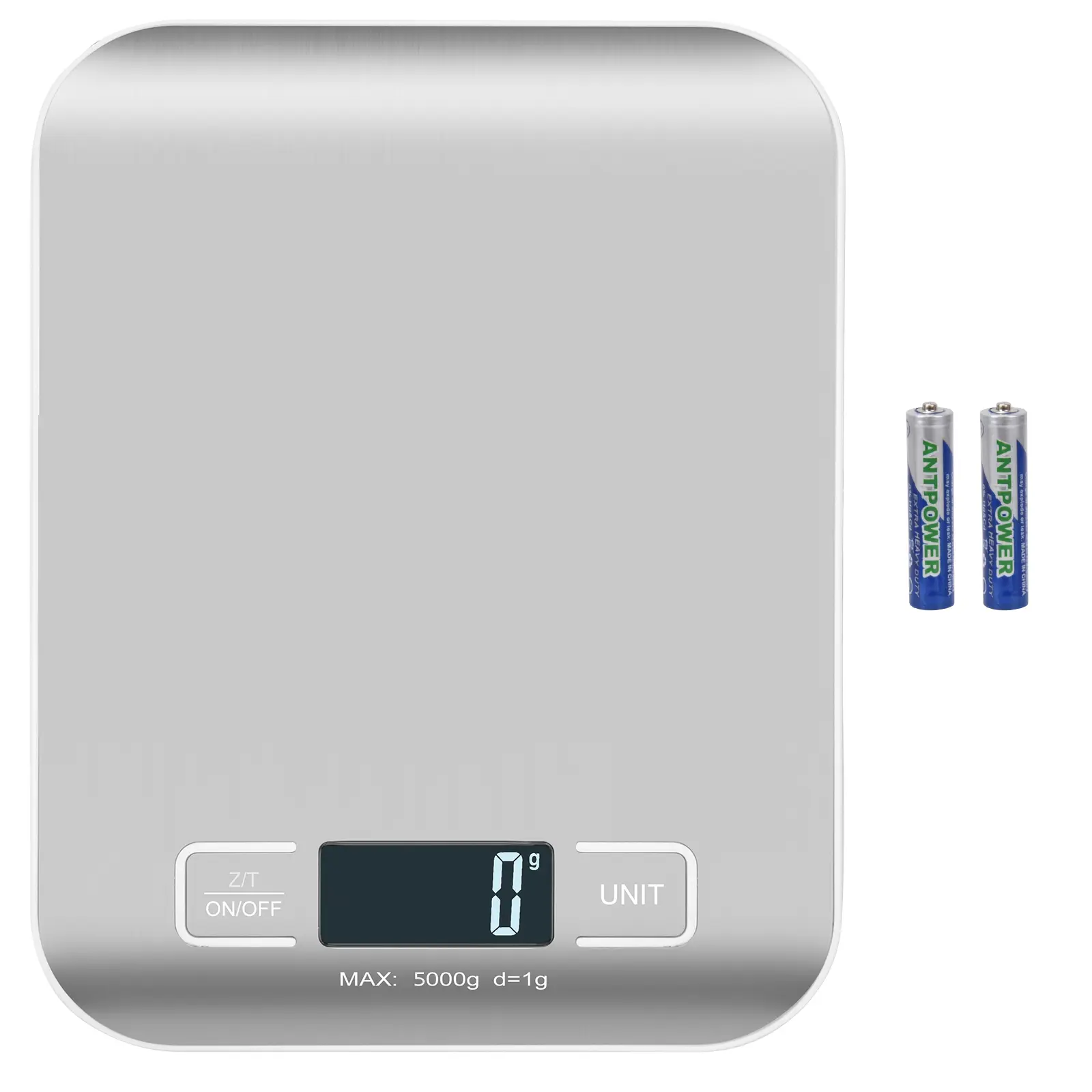 5kg Digital Shipping Scale - Stainless Steel Kitchen Scale - Accurate 1g Portable Postal Scale for Packages, Small Business, Food, Liquids, Jewelry & Boutique