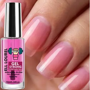 Ell Lourel Jelly Nude Nail Strengthener: Natural and sheer, not too bold. A must-have for soft, brittle nails. No curing required, quick-drying, and instantly strengthens nails. Nail care.