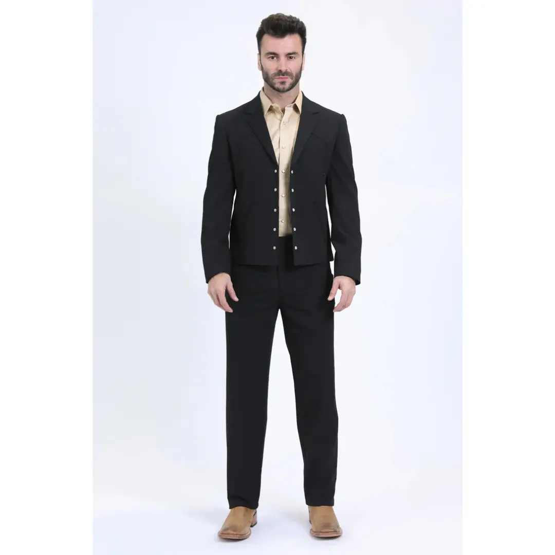 Platini Men's Western Sport Suit - Black