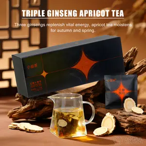 Triple Ginseng  Apricot Tea 113g (11.3g*10pac) American Ginseng, Codonopsis,Ginseng, Apricot