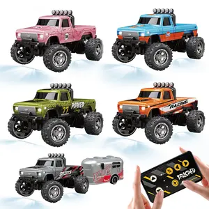 1:64 Mini Off-Road Bigfoot Car, Cool Lights, Adjustable Speed, Buffer Base Constant Cruise, Parent-Child Interactive Toy, Christmas Gift, Remote Controlled Car