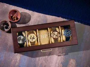 <Custom in Description> Watch Box Personalized, Gifts for Him, Watch Case for Men, Gifts for Dad, Grandpa, Watch Storage Case Anniversary Gift for Husband