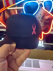 Pointer Tactical Customs Breast Cancer Awareness Hat Pink Ribbon Trucker Hat UV Printed Ribbon Adjustable Snapback Richardson Trucker Hat for Daily Wear