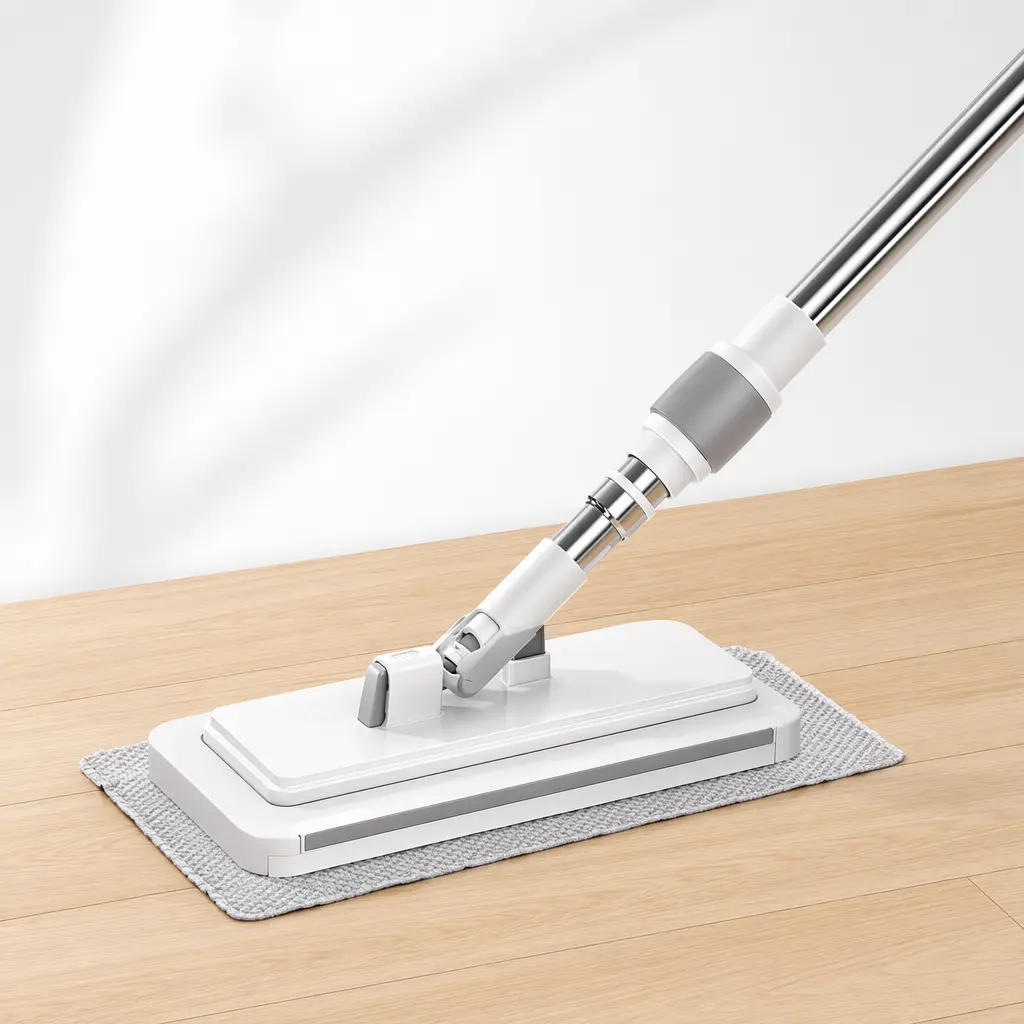 Hardwood Floor Flat Dust Mop, Lightweight Microfiber Mop with Adjustable Long Handle, 360° Rotating Head for Home Kitchen Bathroom Cleaning, Fits Tile Laminate Vinyl Floors