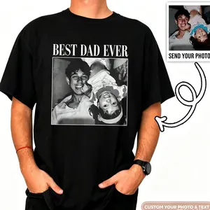 Custom Photo Dad Shirt, Personalised Comfort Colors Dad Shirt, Dad Picture Tshirt , Christmas Gift for Dad, Dad Tee, Dad Gift, Grandpa Gift,Friend gift