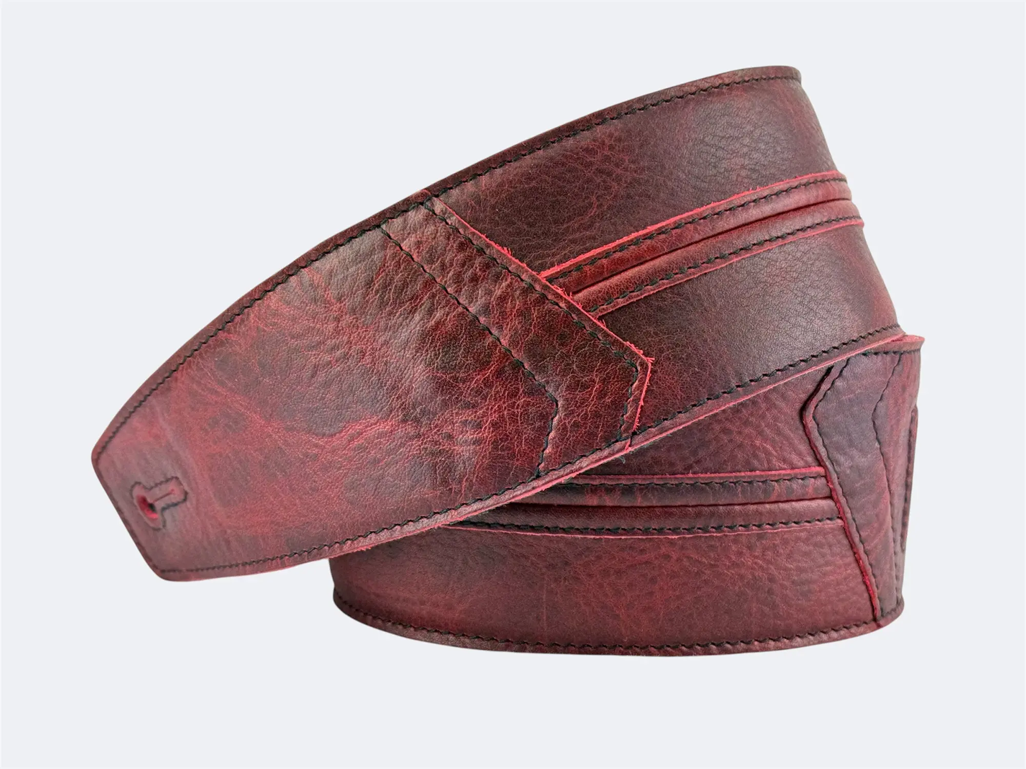 Straight Up - Canyon Rouge Leather Guitar Strap