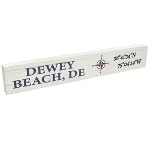 Jenny Gems Delaware Gifts, Dewey Beach Delaware Souvenirs, Dewey Beach Compass Coordinates Wooden Sign, Delaware Decor, Delaware Signs, Beach Decor, Made in USA
