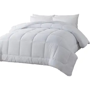 Down Alternative Comforter Twin Duvet Insert with Corner Tabs, All Season Quilted Bed Comforter Box-Stitched Lightweight Twin Comforter White,Machine Washable Microfiber Bedding