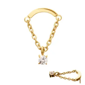 Invictus Triple Round CZ Dangle Hidden Helix Threadless End