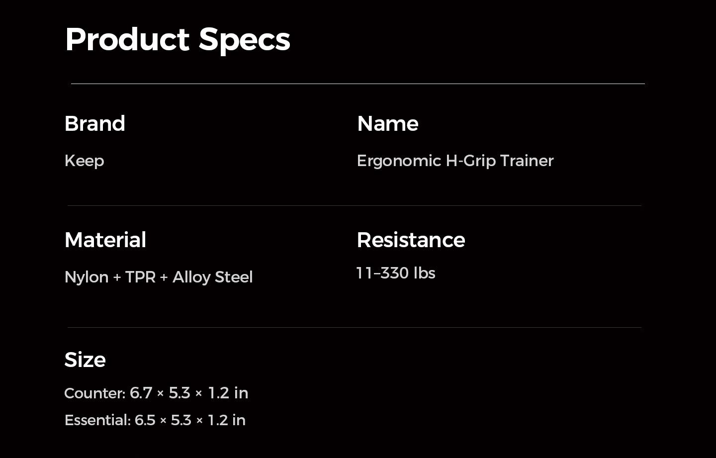 Keep H-Shaped Ergonomic Grip Strengthener, Adjustable 10-660LBS Resistance, for Muscle Relaxation, Forearm Training, Hand Therapy & Stress Relief