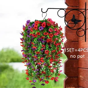 Artificial Eucalyptus Violet Vine Strip, Hanging Simulated Colorful Daisies, Decorative Flowers for Outdoor Garden Courtyard Balcony, Fruit, Artificial Flower Set